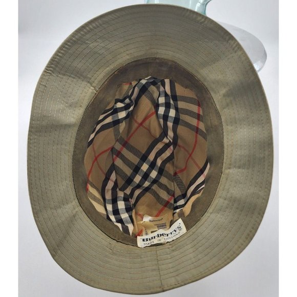 Burberry Women’s Classic Tan Fedora Bucket Hat Size 7.25 Nova Check SEE PICS main image 7
